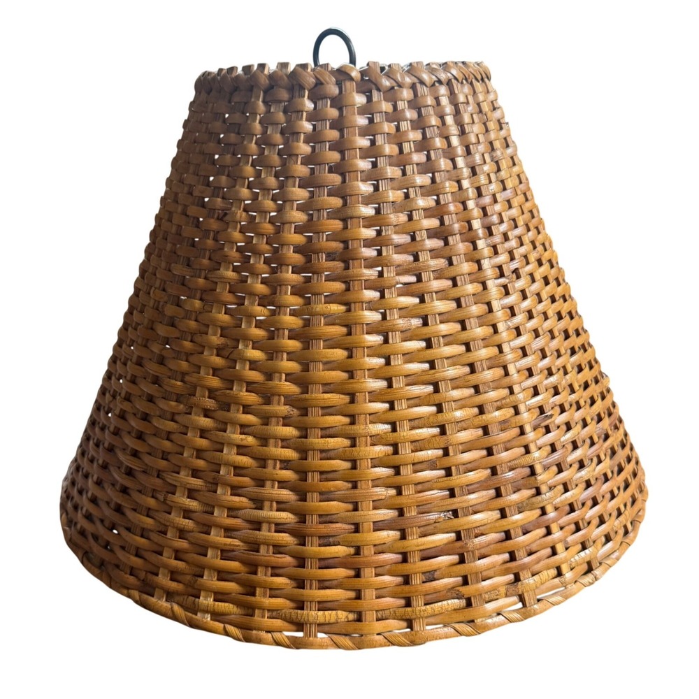 Vintage Wicker Rattan Lampshade Boho Pendant Light Shade Large Basket Weave